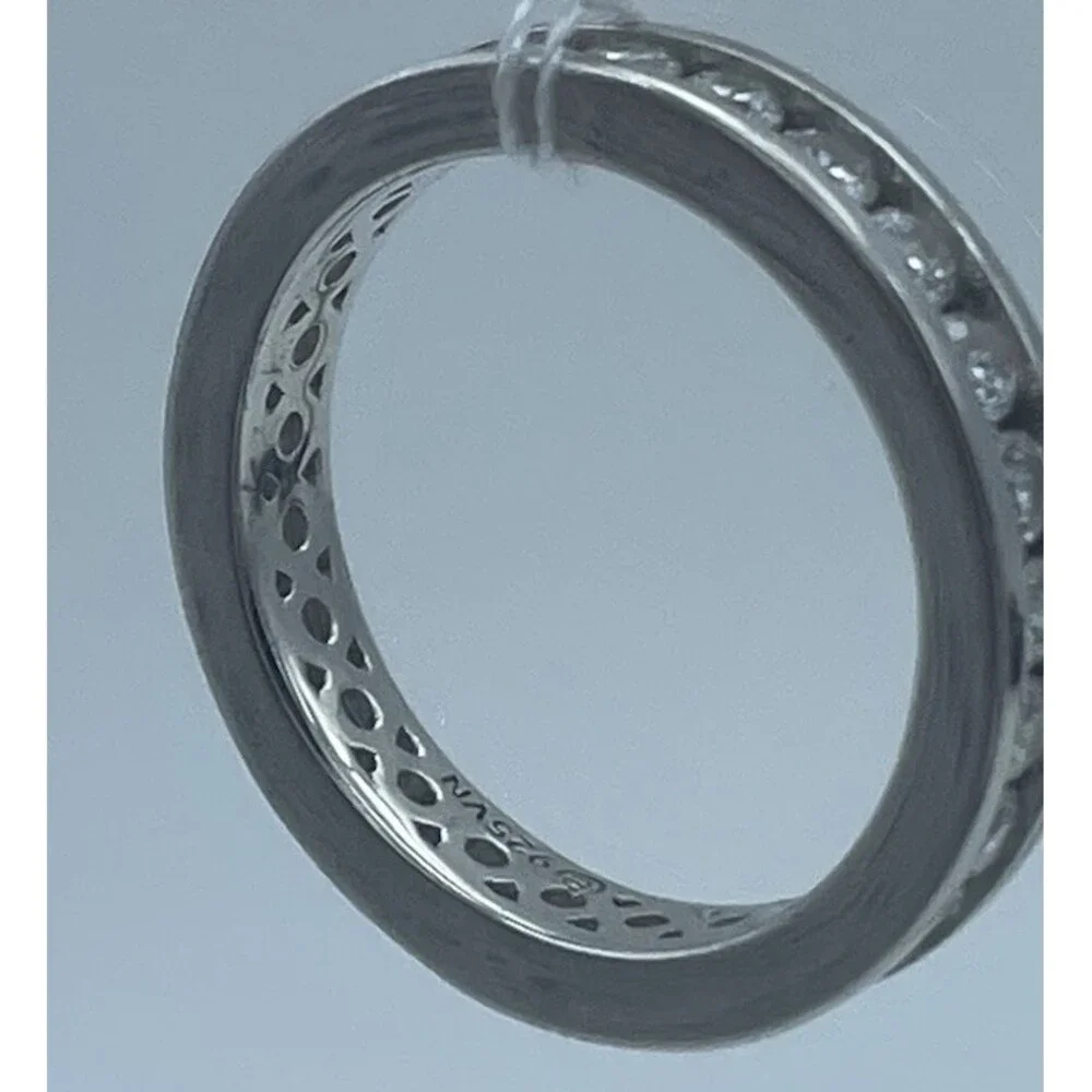 925 Sterling Silver CZ Eternity Band Ring Size 7 Made in Vietnam